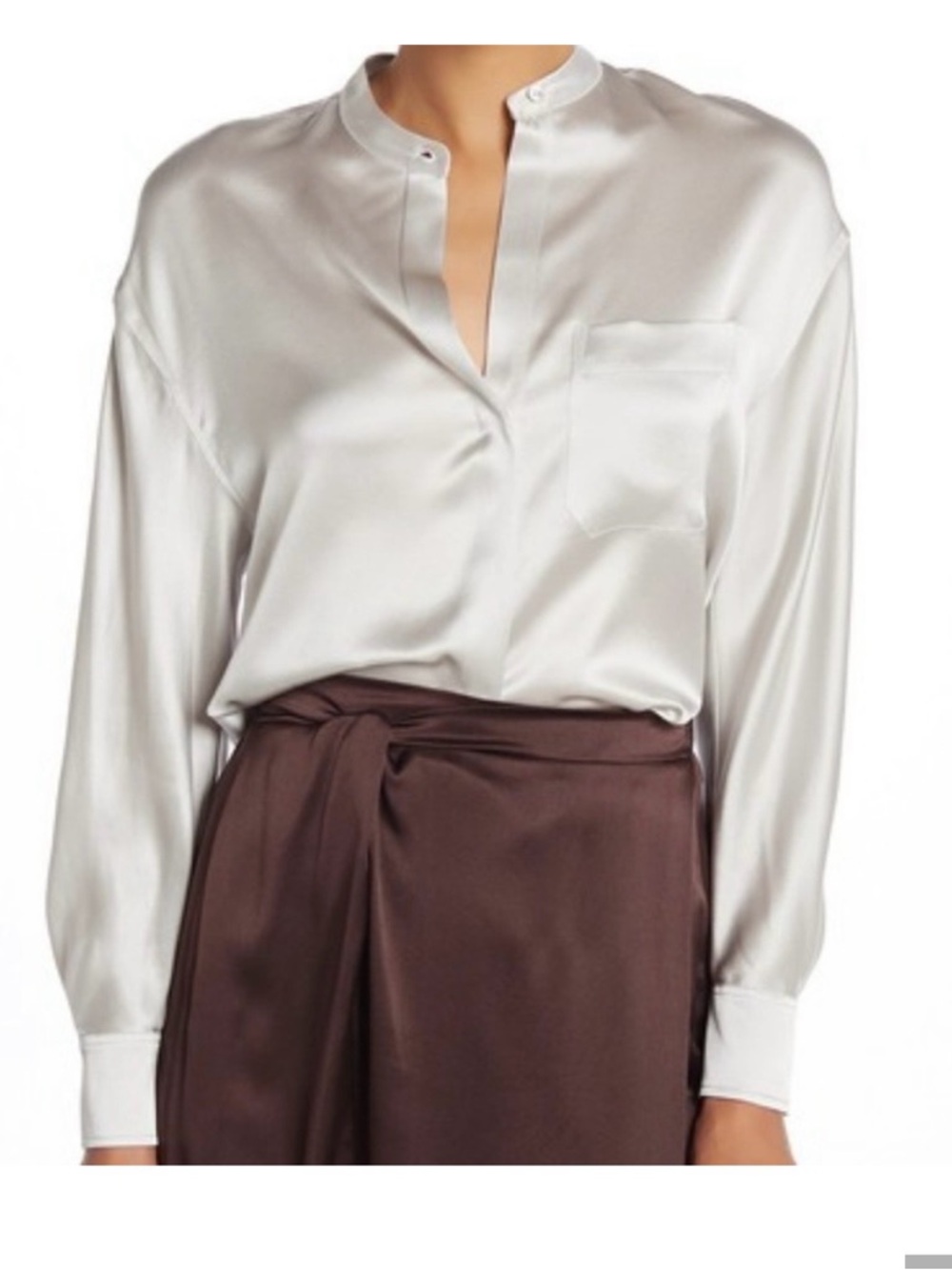 Vince Single Placket Silk Blouse